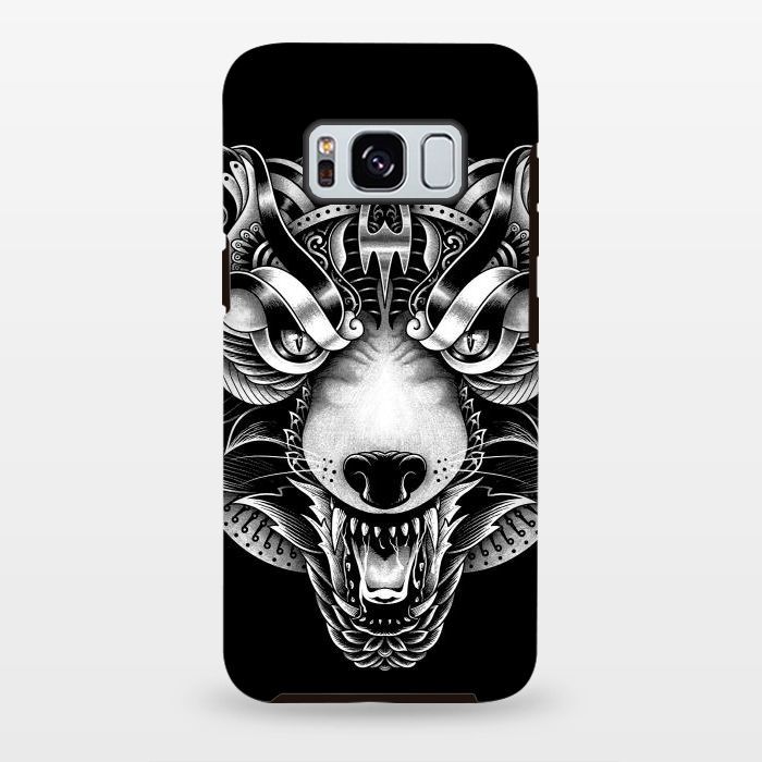 Galaxy S8 plus StrongFit Angry Wolf Ornate by Afif Quilimo