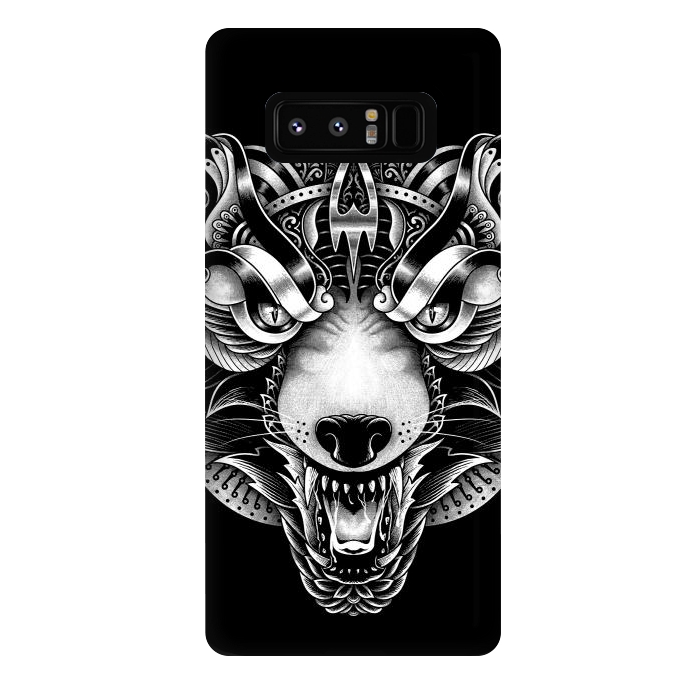 Galaxy Note 8 StrongFit Angry Wolf Ornate by Afif Quilimo