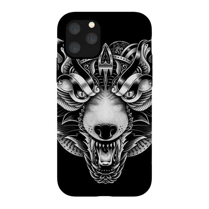 iPhone 11 Pro StrongFit Angry Wolf Ornate by Afif Quilimo