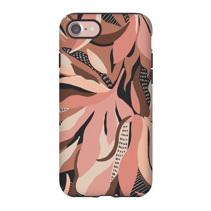 iPhone 7 StrongFit Abstract pink leaves I by Mmartabc