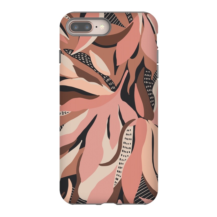 iPhone 7 plus StrongFit Abstract pink leaves I by Mmartabc