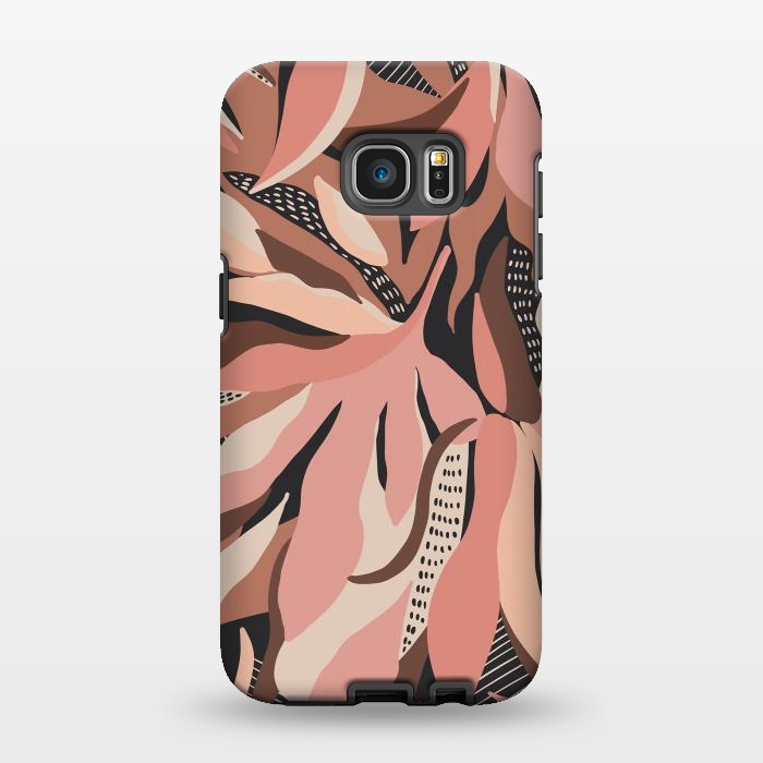 Galaxy S7 EDGE StrongFit Abstract pink leaves I by Mmartabc