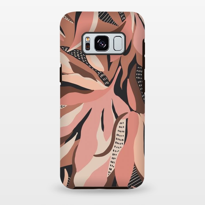 Galaxy S8 plus StrongFit Abstract pink leaves I by Mmartabc