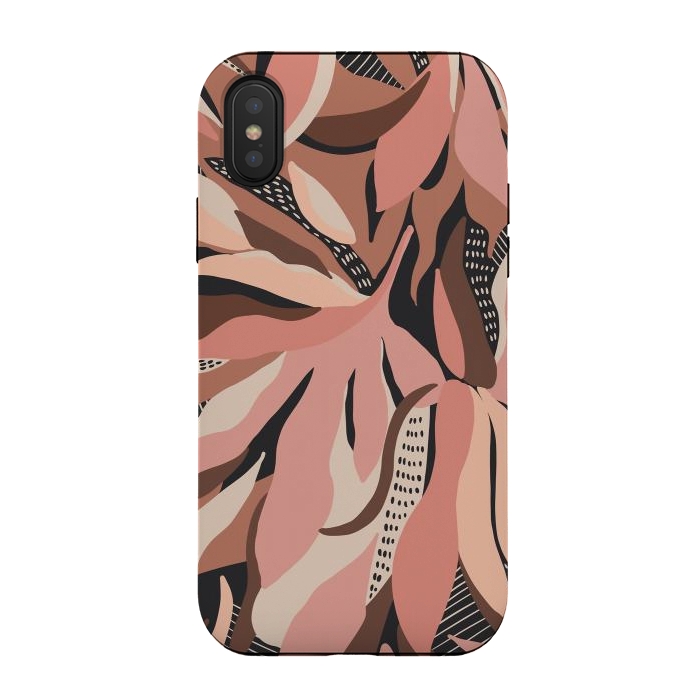 iPhone Xs / X StrongFit Abstract pink leaves I by Mmartabc