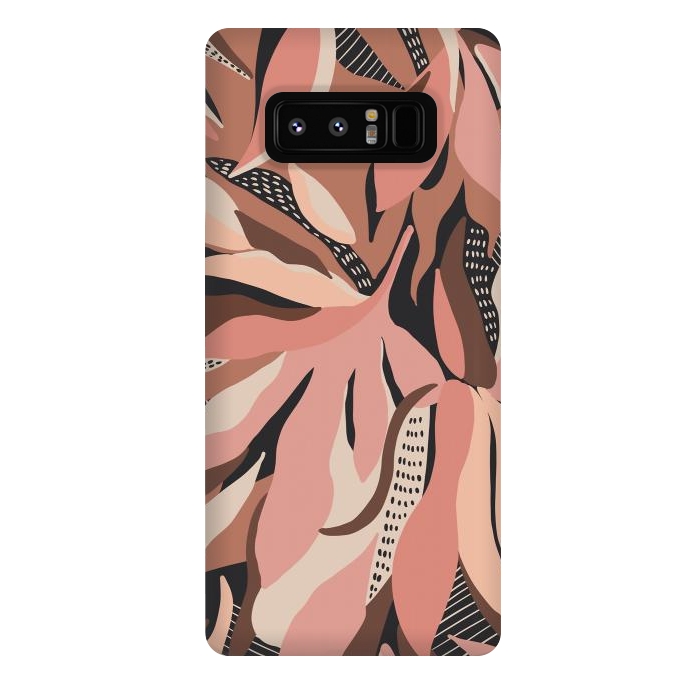 Galaxy Note 8 StrongFit Abstract pink leaves I by Mmartabc