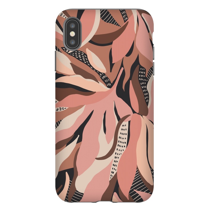 iPhone Xs Max StrongFit Abstract pink leaves I by Mmartabc