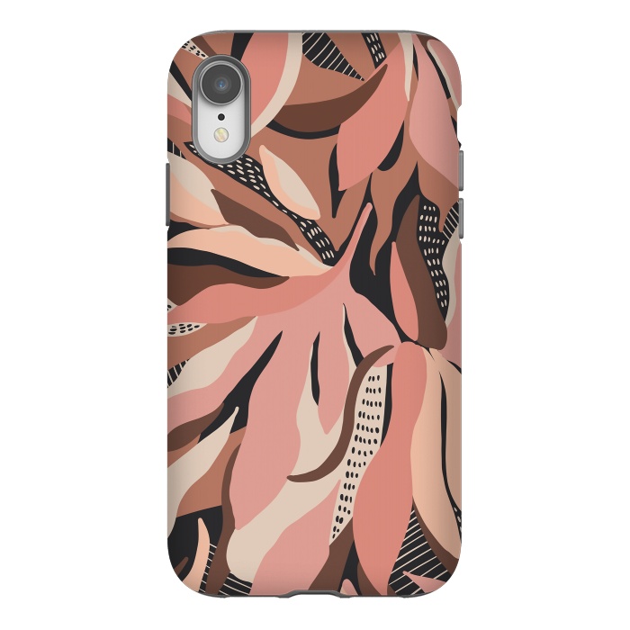 iPhone Xr StrongFit Abstract pink leaves I by Mmartabc