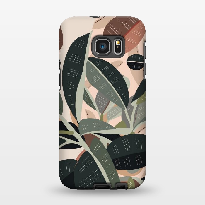 Galaxy S7 EDGE StrongFit Green leaves abstract by Mmartabc