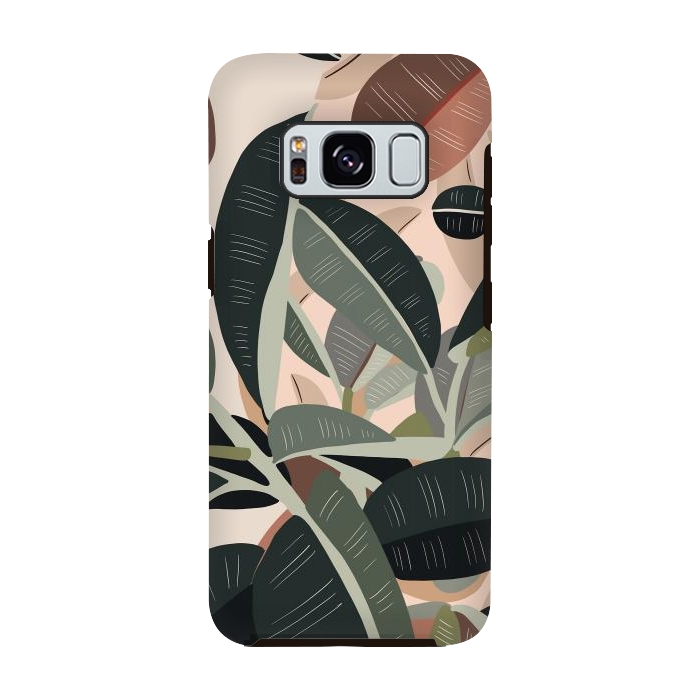 Galaxy S8 StrongFit Green leaves abstract by Mmartabc