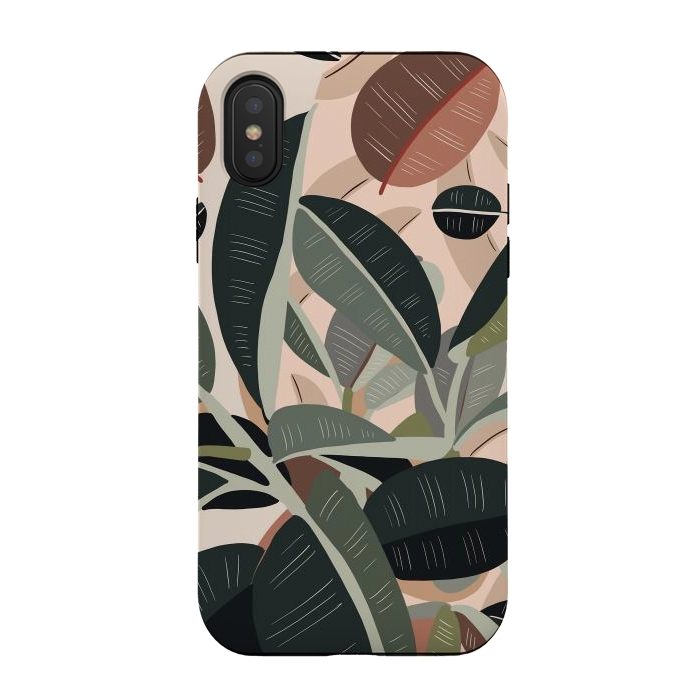 iPhone Xs / X StrongFit Green leaves abstract by Mmartabc