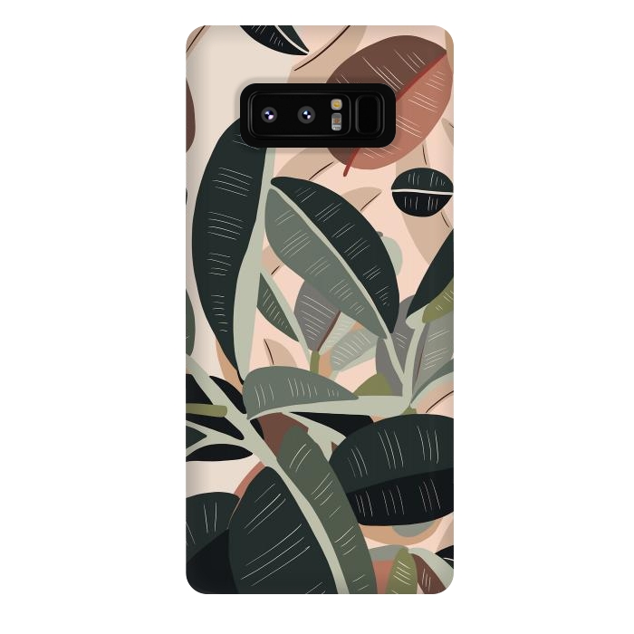 Galaxy Note 8 StrongFit Green leaves abstract by Mmartabc