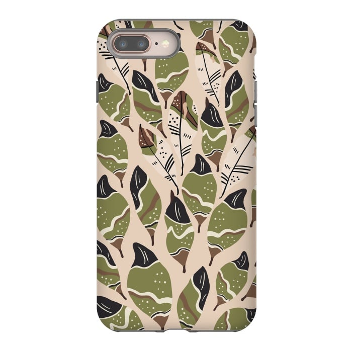 iPhone 7 plus StrongFit Feather bohemian green by Mmartabc
