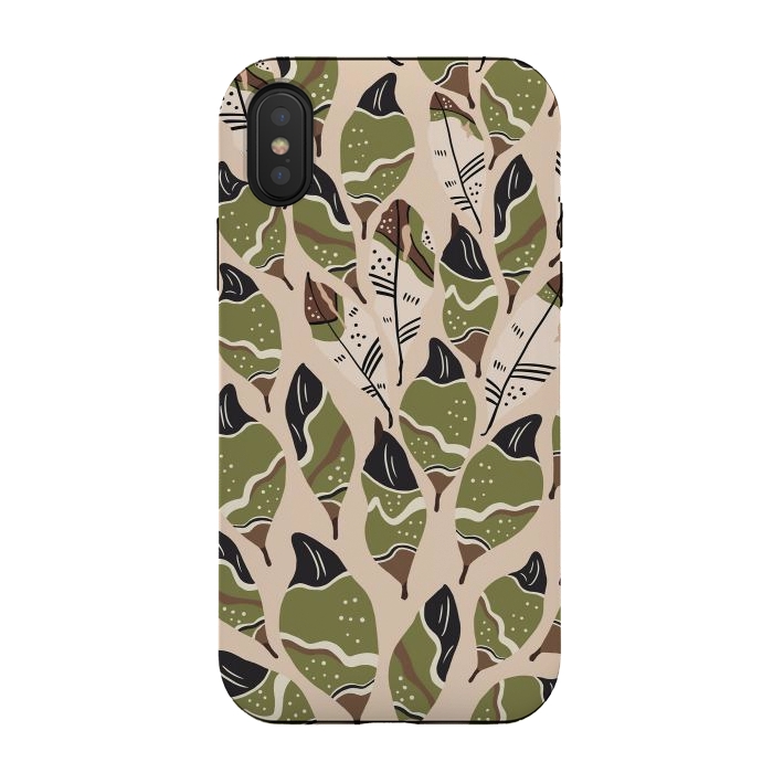 iPhone Xs / X StrongFit Feather bohemian green by Mmartabc