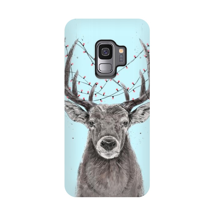 Galaxy S9 StrongFit Xmas deer by Balazs Solti