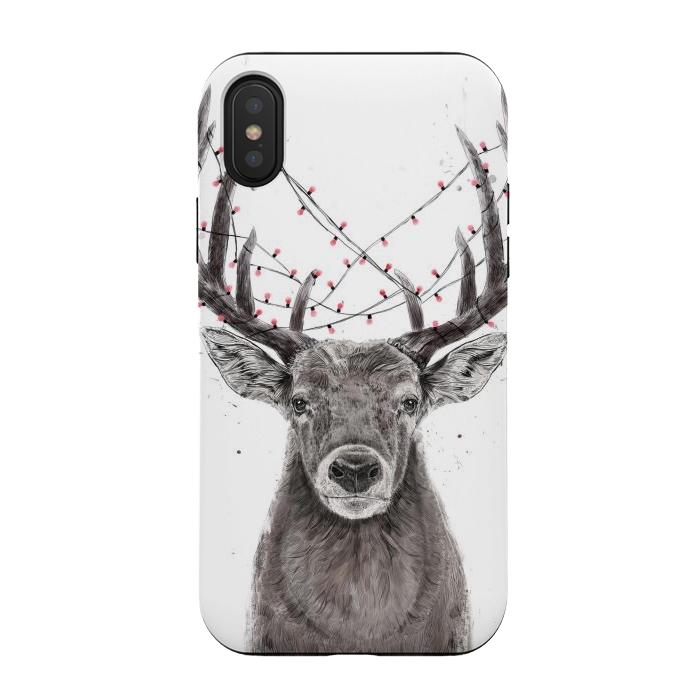 iPhone Xs / X StrongFit Xmas deer II by Balazs Solti