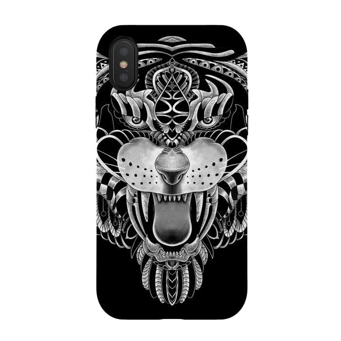 iPhone Xs / X StrongFit Tiger Ornate by Afif Quilimo