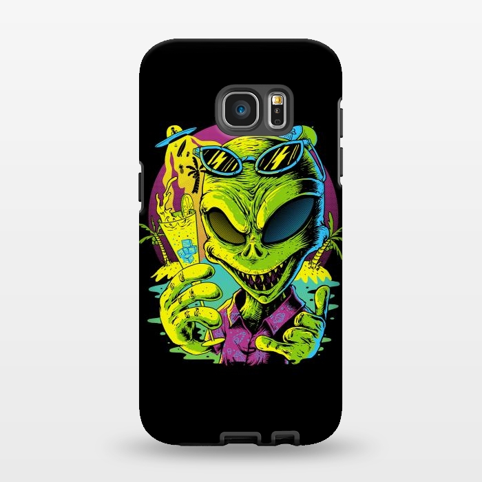 Galaxy S7 EDGE StrongFit Alien Summer Vibes (Dark) by Afif Quilimo