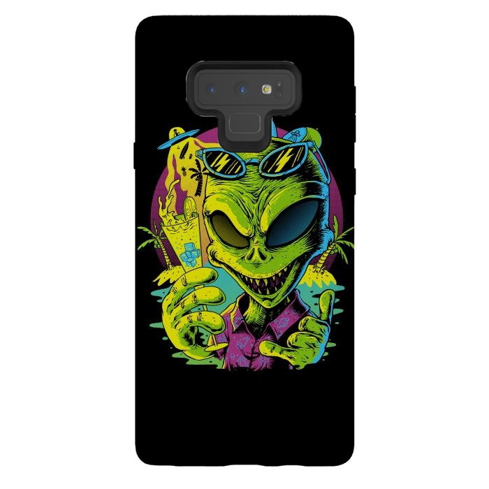 Galaxy Note 9 StrongFit Alien Summer Vibes (Dark) by Afif Quilimo