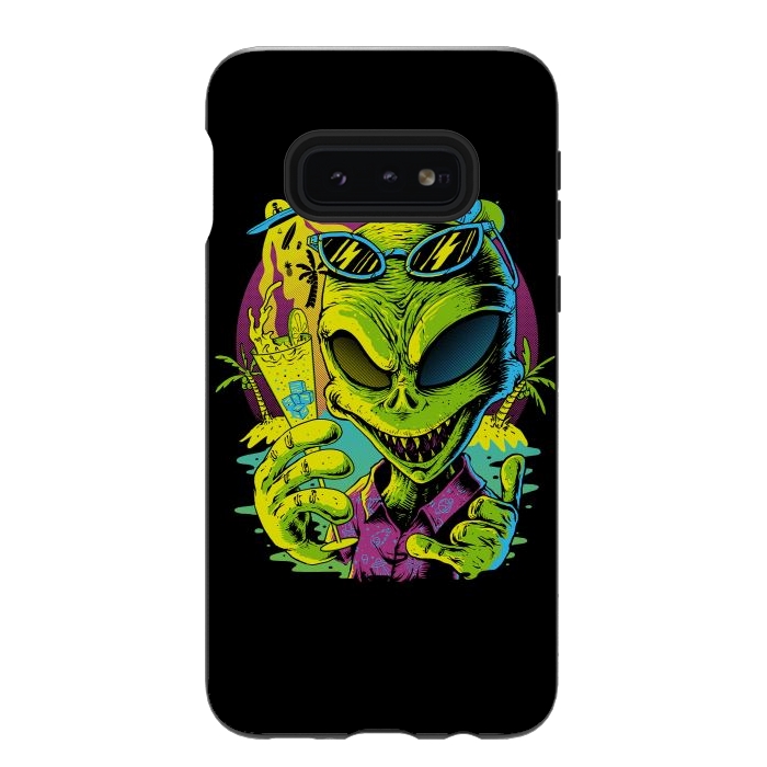 Galaxy S10e StrongFit Alien Summer Vibes (Dark) by Afif Quilimo