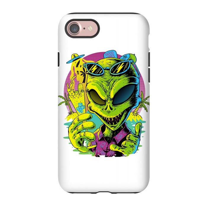 iPhone 7 StrongFit Alien Summer Vibes (White) by Afif Quilimo
