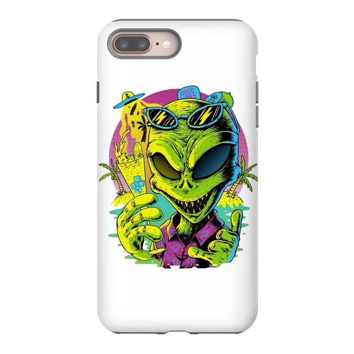iPhone 7 plus StrongFit Alien Summer Vibes (White) by Afif Quilimo