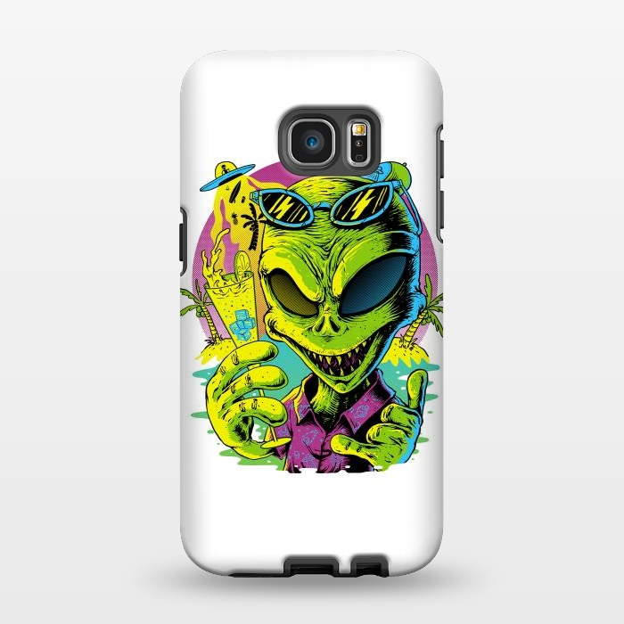 Galaxy S7 EDGE StrongFit Alien Summer Vibes (White) by Afif Quilimo