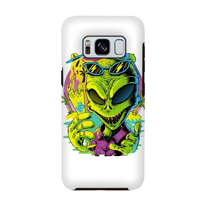 Galaxy S8 StrongFit Alien Summer Vibes (White) by Afif Quilimo