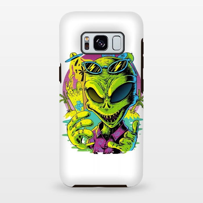 Galaxy S8 plus StrongFit Alien Summer Vibes (White) by Afif Quilimo