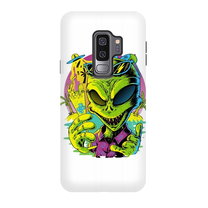 Galaxy S9 plus StrongFit Alien Summer Vibes (White) by Afif Quilimo