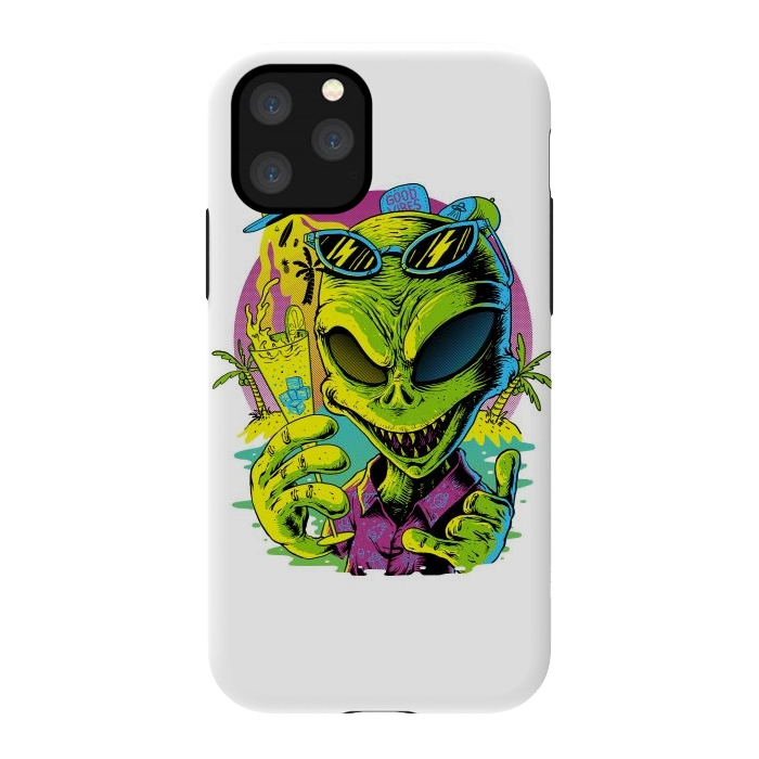 iPhone 11 Pro StrongFit Alien Summer Vibes (White) by Afif Quilimo