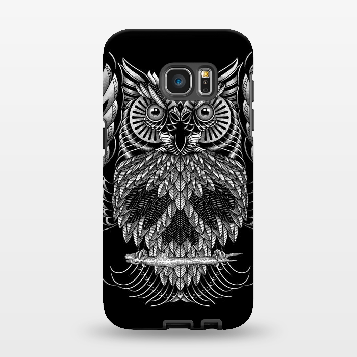 Galaxy S7 EDGE StrongFit Owl Skull Ornate (Dark) by Afif Quilimo