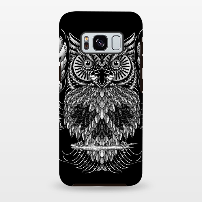 Galaxy S8 plus StrongFit Owl Skull Ornate (Dark) by Afif Quilimo