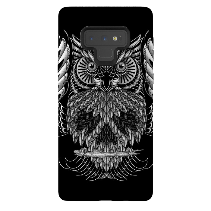 Galaxy Note 9 StrongFit Owl Skull Ornate (Dark) by Afif Quilimo