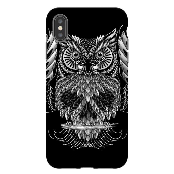 iPhone Xs Max StrongFit Owl Skull Ornate (Dark) by Afif Quilimo