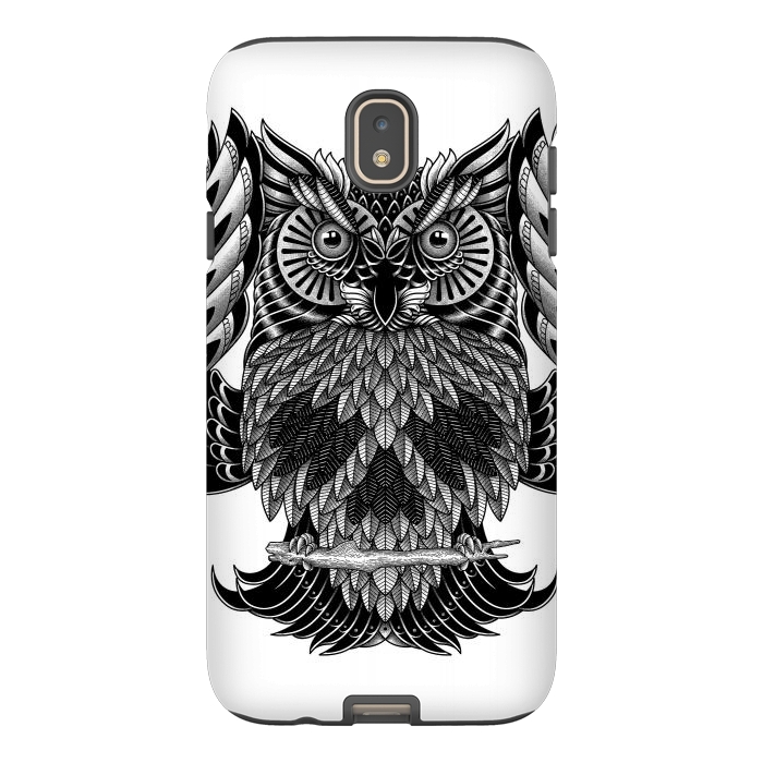 Galaxy J7 StrongFit Owl Skull Ornate (White) by Afif Quilimo