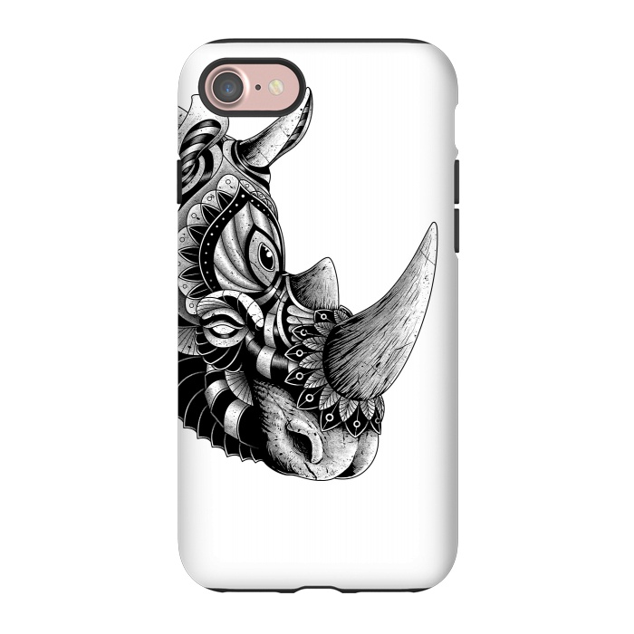 iPhone 7 StrongFit Rhino Ornate(White) by Afif Quilimo
