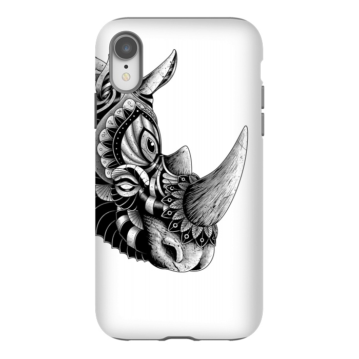 iPhone Xr StrongFit Rhino Ornate(White) by Afif Quilimo