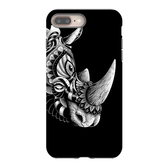iPhone 7 plus StrongFit Rhino Ornate (Black) by Afif Quilimo