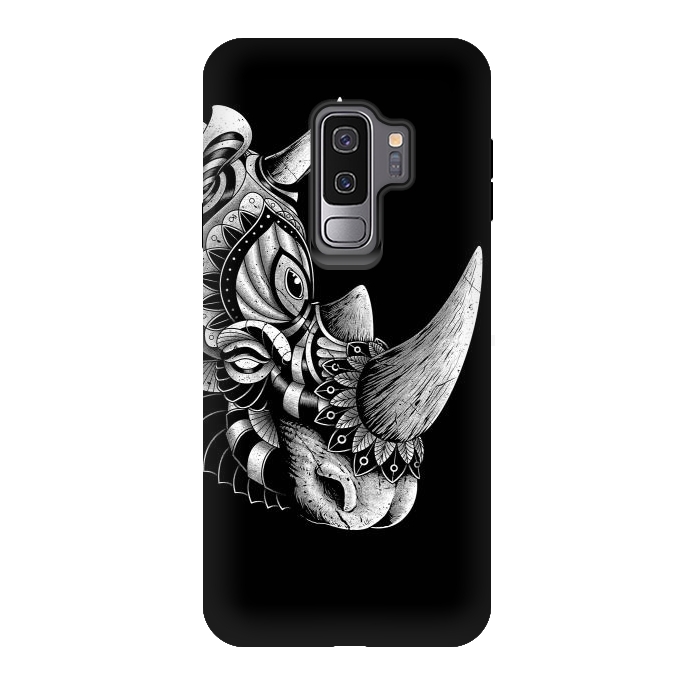 Galaxy S9 plus StrongFit Rhino Ornate (Black) by Afif Quilimo
