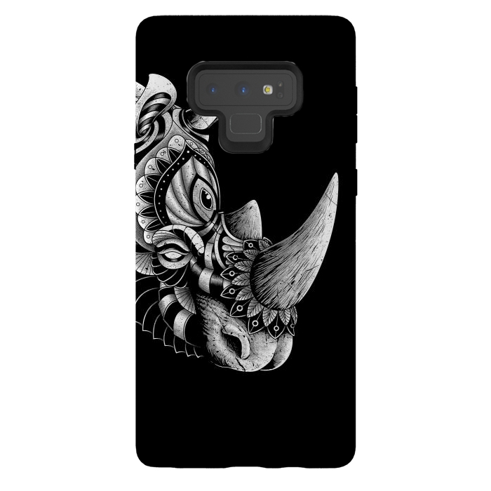 Galaxy Note 9 StrongFit Rhino Ornate (Black) by Afif Quilimo