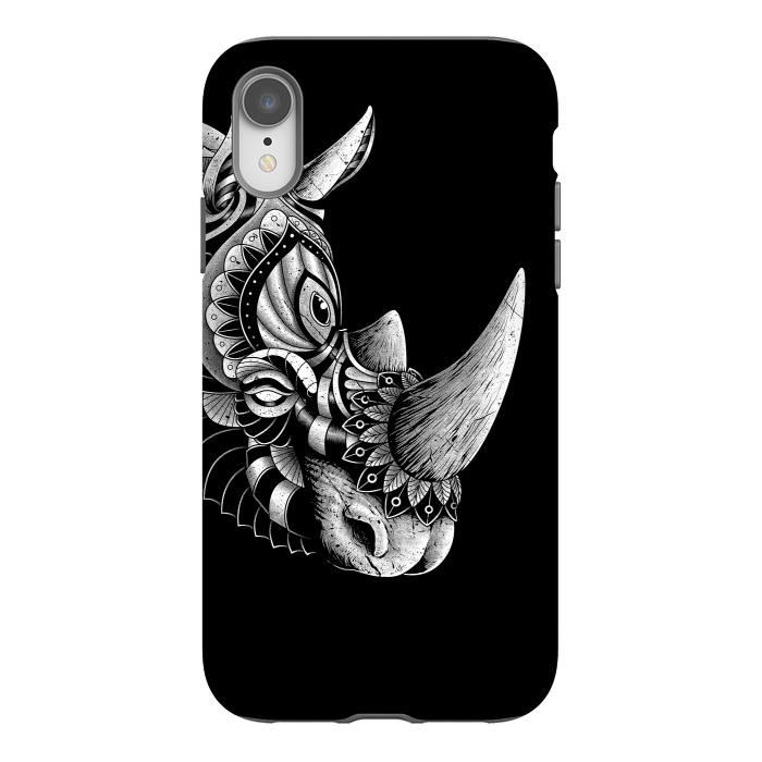 iPhone Xr StrongFit Rhino Ornate (Black) by Afif Quilimo