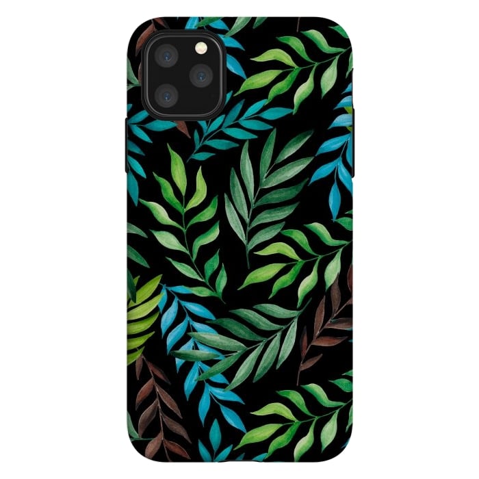 iPhone 11 Pro Max StrongFit Tropical leaves by Julia Badeeva
