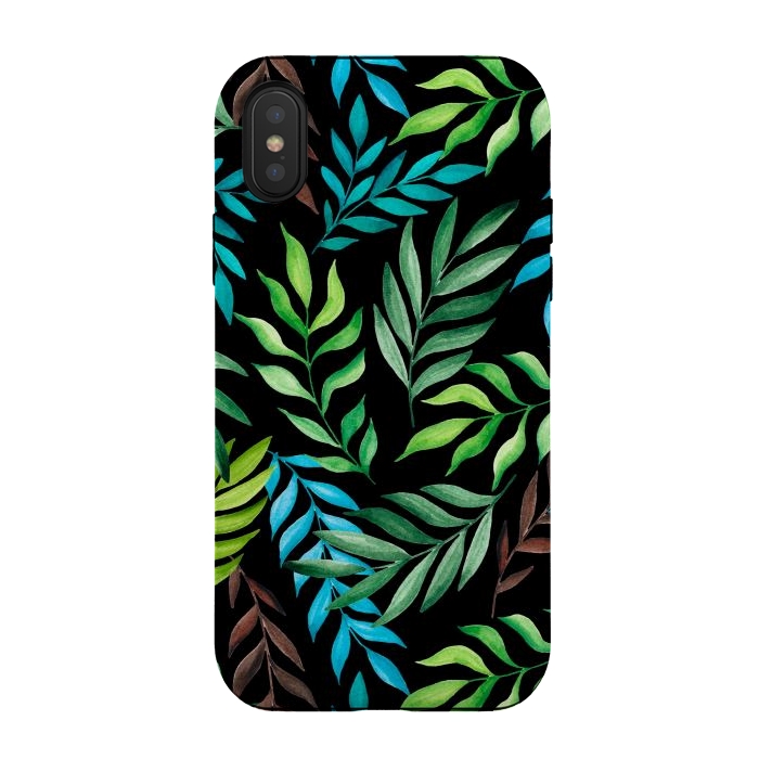 iPhone Xs / X StrongFit Tropical leaves by Julia Badeeva