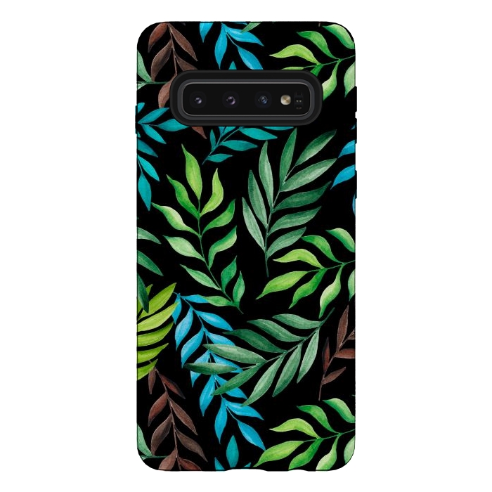 Galaxy S10 StrongFit Tropical leaves by Julia Badeeva