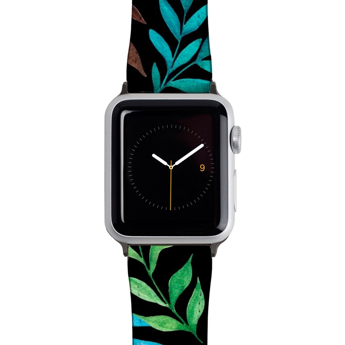 Watch 38mm / 40mm Strap PU leather Tropical leaves by Julia Badeeva