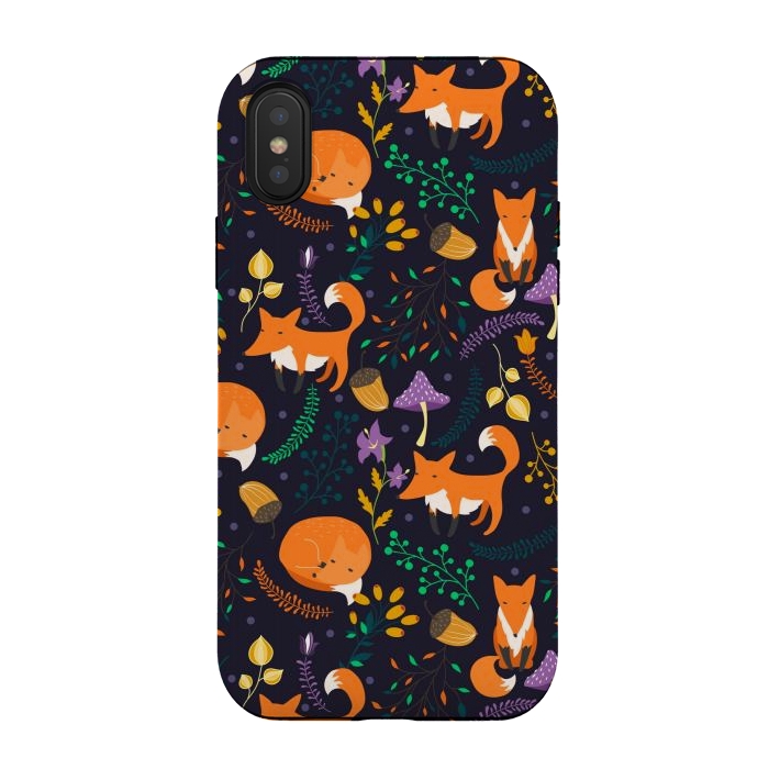 iPhone Xs / X StrongFit Cute foxes by Julia Badeeva