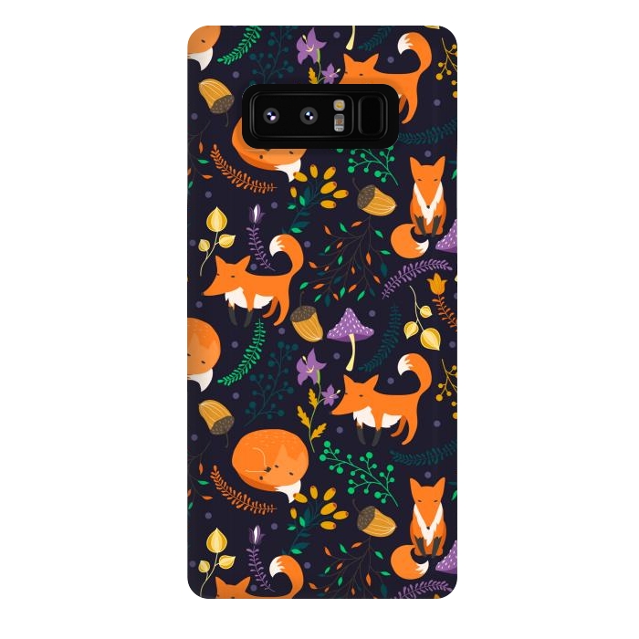 Galaxy Note 8 StrongFit Cute foxes by Julia Badeeva