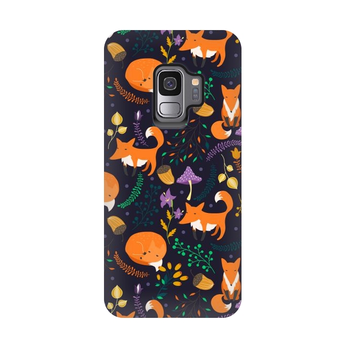 Galaxy S9 StrongFit Cute foxes by Julia Badeeva