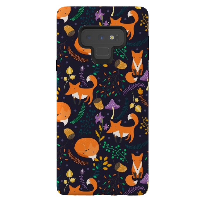 Galaxy Note 9 StrongFit Cute foxes by Julia Badeeva