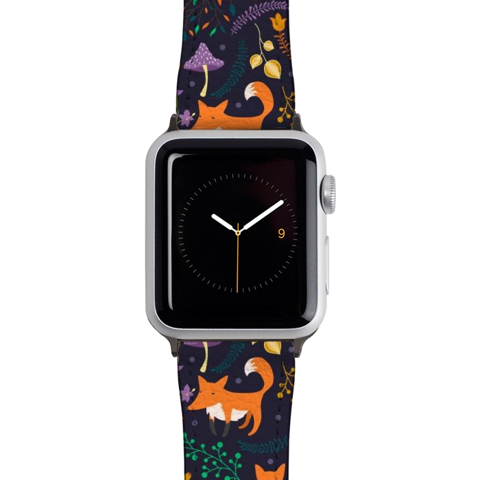 Watch 38mm / 40mm Strap PU leather Cute foxes by Julia Badeeva